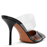 Coeur 90 black patent mule pumps