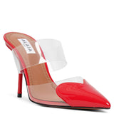 Coeur 90 red patent mule pumps