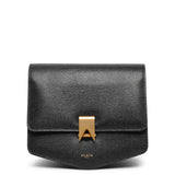 Le Papa black grained leather bag