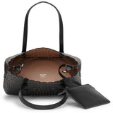 Mina 25 vienne circulaire black leather tote bag