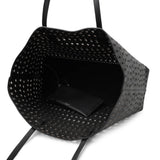 Mina 44 vienne black leather tote bag