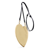 Le Coeur gold metal crossbody bag