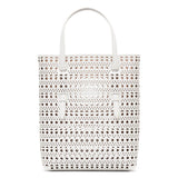 Mina NS white leather tote bag