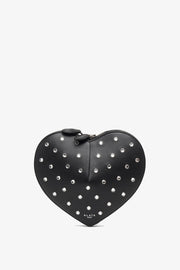 Le Coeur black studded leather crossbody bag