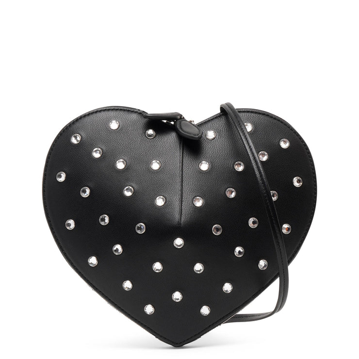 Le Coeur black studded leather crossbody bag