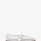 White mesh ballet flats