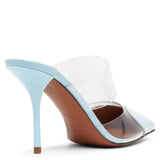 Coeur 90 light blue patent mule pumps
