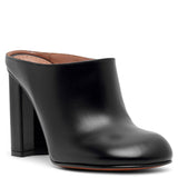 Babylone black leather mules