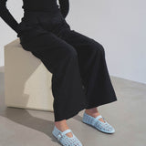 Ballerina light blue suede ballet flats