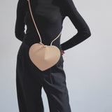 Le Coeur beige leather crossbody bag