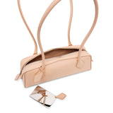Le Teckel small beige leather bag