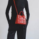 Mina 20 vienne vague red leather tote bag