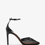 Black mesh pumps