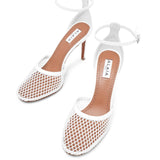 White mesh pumps
