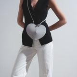 Le Coeur grey leather crossbody bag