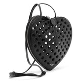 Le Coeur black perforated crossbody bag