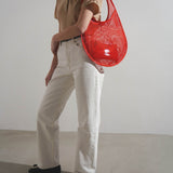 One piece medium red mesh bag