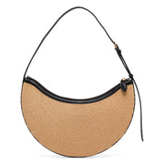 One piece beige raffia bag