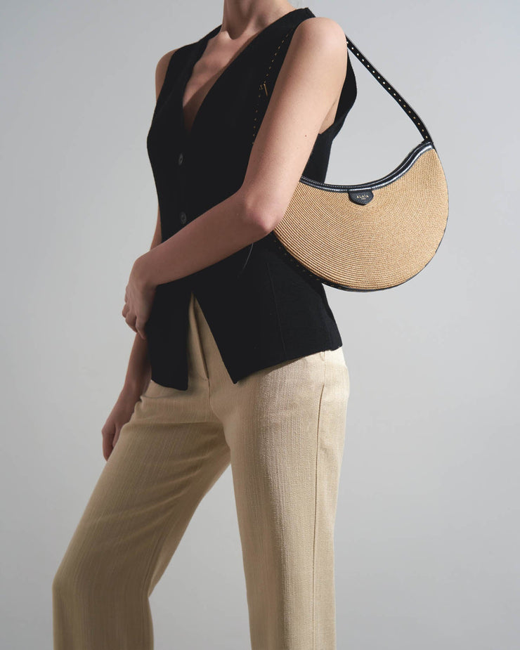 One piece beige raffia bag