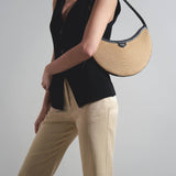 One piece beige raffia bag