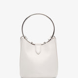 Ring medium ivory leather bucket bag