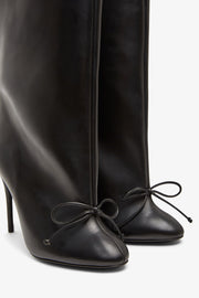 Low black leather boots