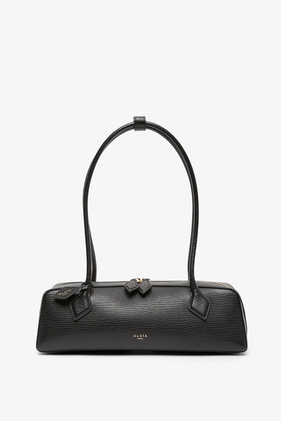 Le Teckel medium black leather bag