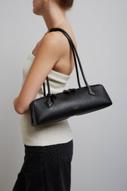 Le Teckel medium black leather bag