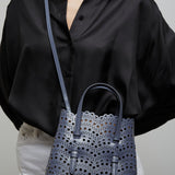 Mina 20 blue leather tote bag