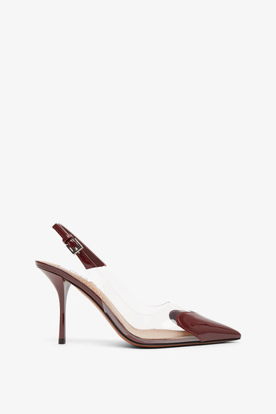 Coeur 90 dark red patent slingbacks