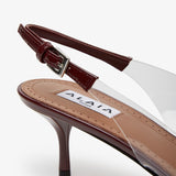 Coeur 55 dark red patent slingbacks
