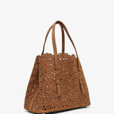Mina 25 vienne light brown suede tote bag