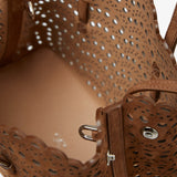 Mina 25 vienne light brown suede tote bag