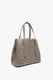 Mina 25 taupe leather tote bag