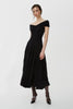 V neck black maxi dress