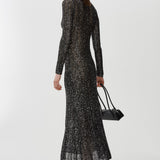 Sequin black and silver long dress
