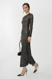 Sequin black and silver long dress