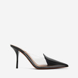 Coeur abstrait patent leather mules