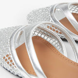 Infradito flat silver mules