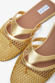 Infradito flat gold mules