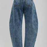 Round denim trousers