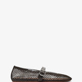 Khaki mesh ballet flats