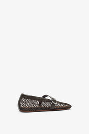 Khaki mesh ballet flats
