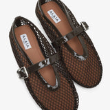 Khaki mesh ballet flats