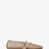 Greige mesh ballet flats