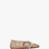 Greige mesh ballet flats