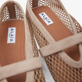 Greige mesh ballet flats