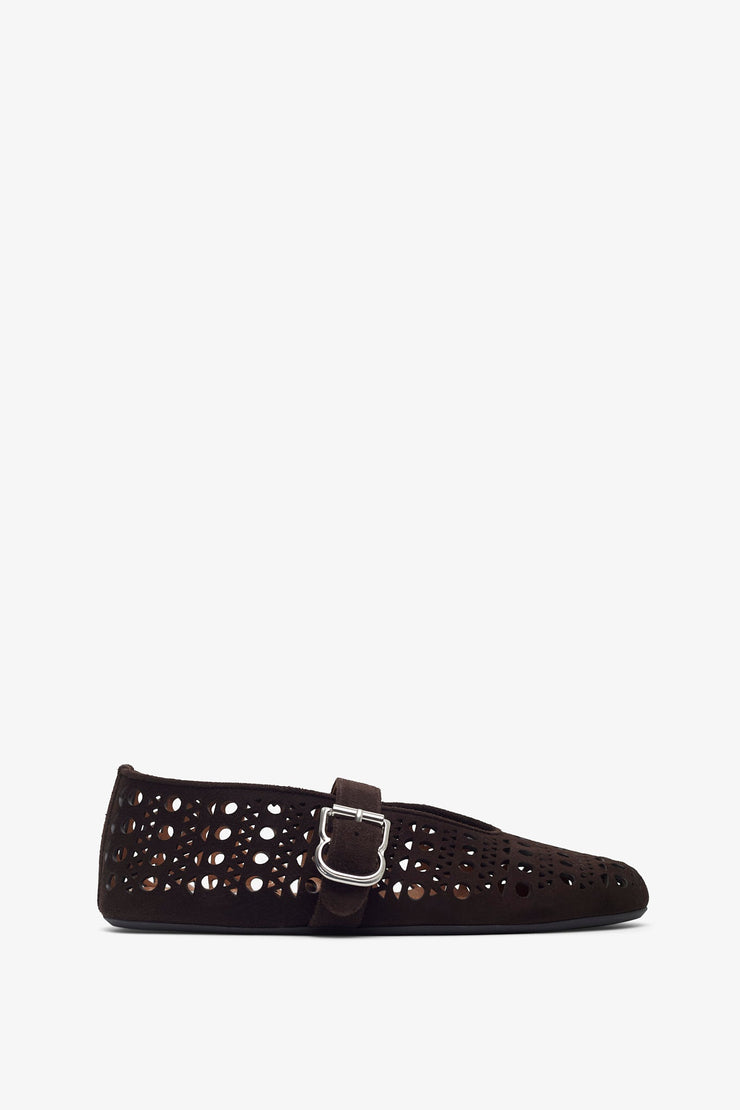 Vienne brown suede ballet flats