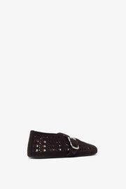 Vienne brown suede ballet flats