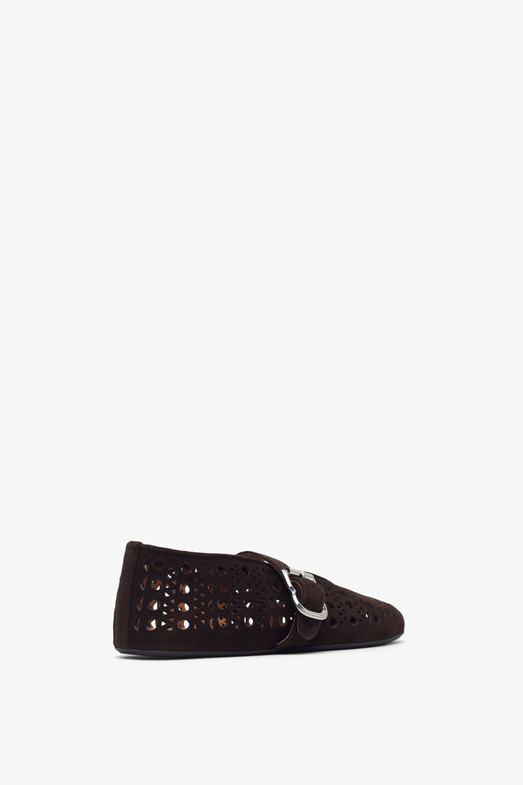 Vienne brown suede ballet flats